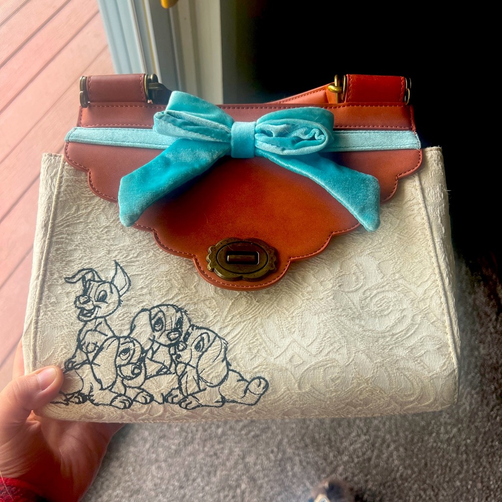 Loungefly Disney Lady and the Tramp Purse, lace leather